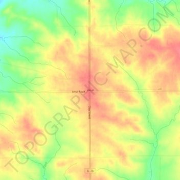 Mapa topográfico Ideal, altitud, relieve