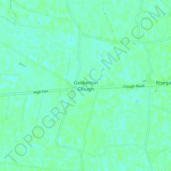 Mapa topográfico Gosberton Clough, altitud, relieve
