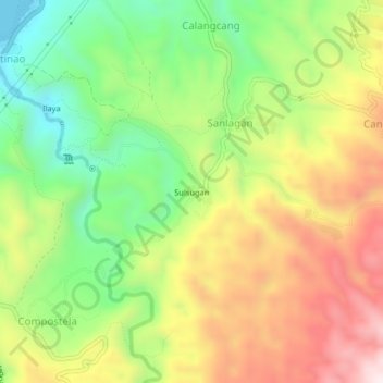 Mapa topográfico Sulsugan, altitud, relieve