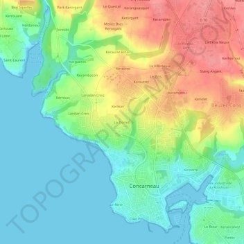 Mapa topográfico Le Dorlett, altitud, relieve