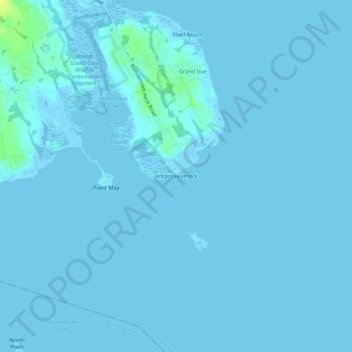 Mapa topográfico Antassawamock, altitud, relieve