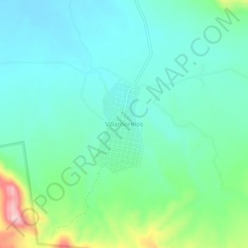 Mapa topográfico Villamorelos, altitud, relieve