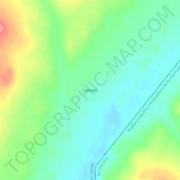 Mapa topográfico Caetano, altitud, relieve