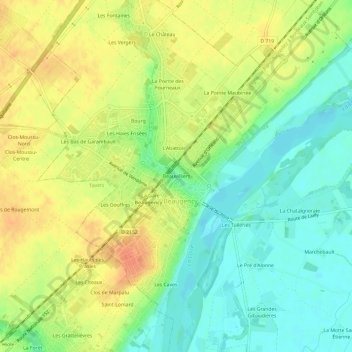 Mapa topográfico Beauvilliers, altitud, relieve