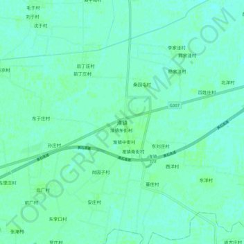 Mapa topográfico 淮镇, altitud, relieve