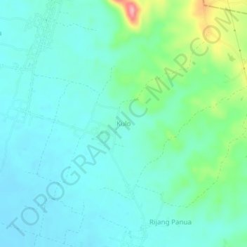 Mapa topográfico Kulo, altitud, relieve