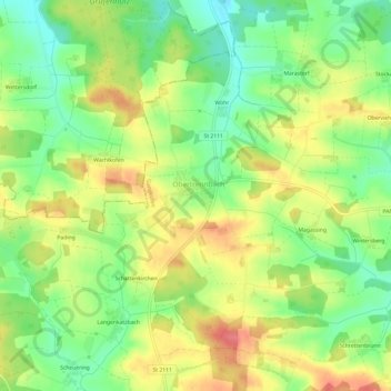 Mapa topográfico Obertrennbach, altitud, relieve