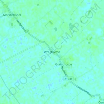 Mapa topográfico Wragholme, altitud, relieve