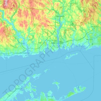 Mapa topográfico High Rock, altitud, relieve