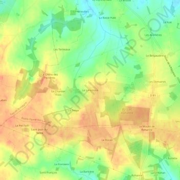 Mapa topográfico Le Liminbout, altitud, relieve