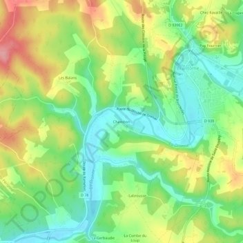 Mapa topográfico Chambon, altitud, relieve