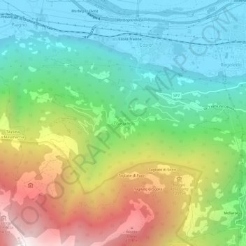 Mapa topográfico Garzade, altitud, relieve