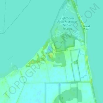 Mapa topográfico Pelee Island, altitud, relieve