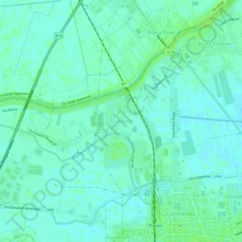 Mapa topográfico Granzette, altitud, relieve