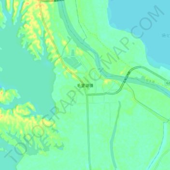Mapa topográfico 毛里湖, altitud, relieve