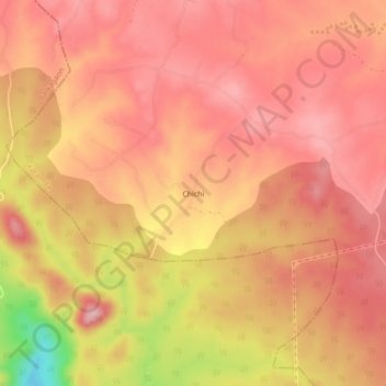 Mapa topográfico Chichi, altitud, relieve