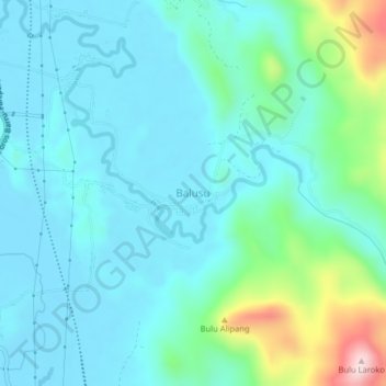 Mapa topográfico Balusu, altitud, relieve