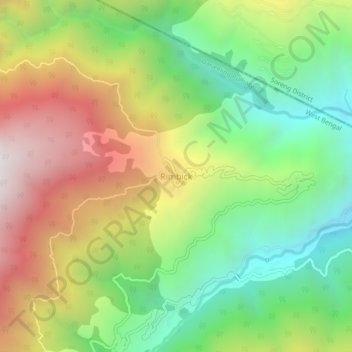 Mapa topográfico Rimbick, altitud, relieve