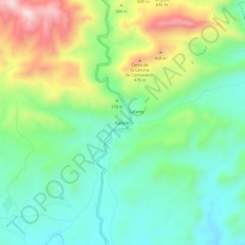 Mapa topográfico Gafares, altitud, relieve
