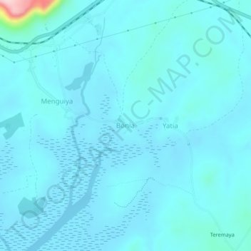 Mapa topográfico Bonia, altitud, relieve