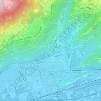 Mapa topográfico Le Bourg, altitud, relieve