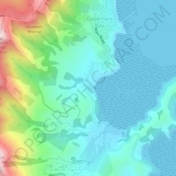 Mapa topográfico Ōhinetahi, altitud, relieve