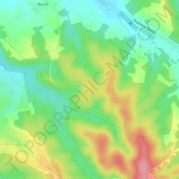 Mapa topográfico Bricco Rotondo, altitud, relieve