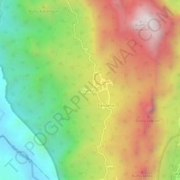 Mapa topográfico Siambo, altitud, relieve