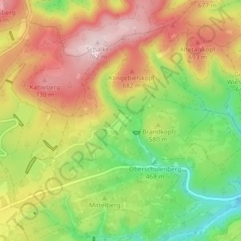 Mapa topográfico Festenburg, altitud, relieve
