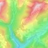 Mapa topográfico Mont Caly, altitud, relieve