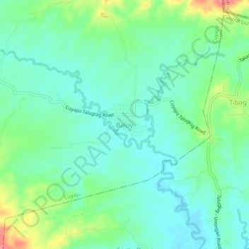 Mapa topográfico Baloy, altitud, relieve