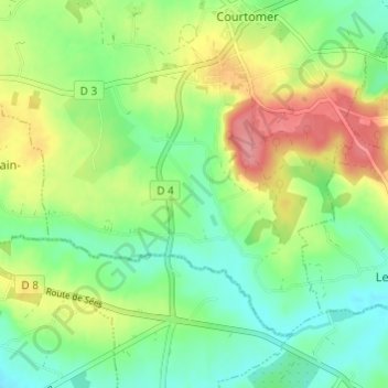 Mapa topográfico L'Osier, altitud, relieve