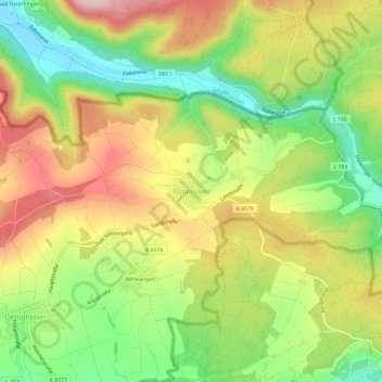 Mapa topográfico Baltersweil, altitud, relieve