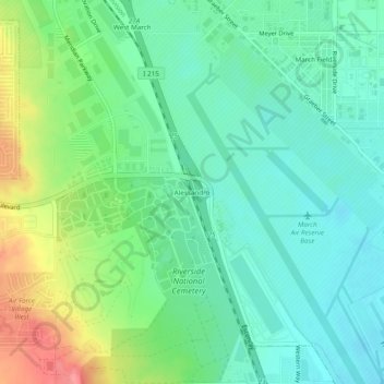 Mapa topográfico Alessandro, altitud, relieve