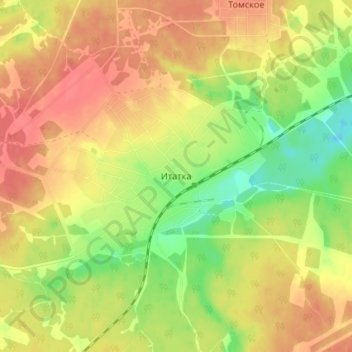 Mapa topográfico Итатка, altitud, relieve