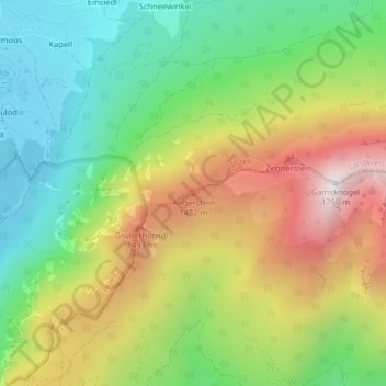 Mapa topográfico Angerstein, altitud, relieve