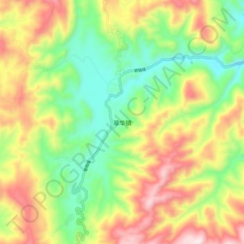 Mapa topográfico 翠华镇, altitud, relieve