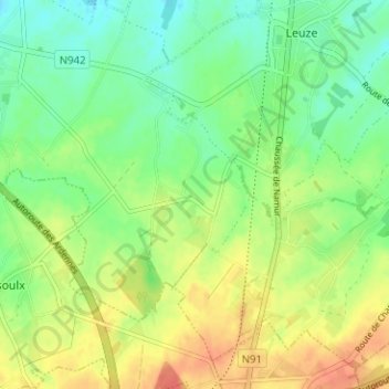 Mapa topográfico Les Boscailles, altitud, relieve