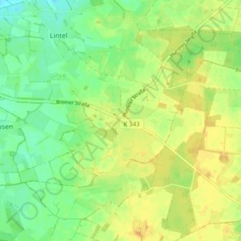 Mapa topográfico Hurrel, altitud, relieve