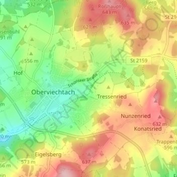 Mapa topográfico Käfermühle, altitud, relieve