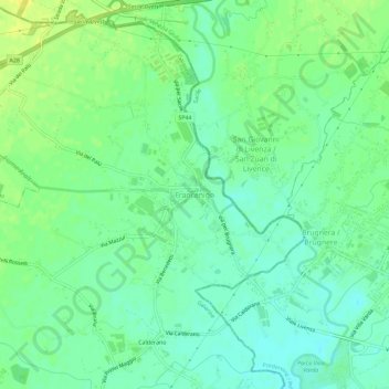 Mapa topográfico Francenigo, altitud, relieve
