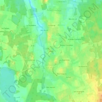 Mapa topográfico Camet, altitud, relieve