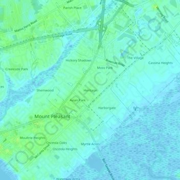 Mapa topográfico Heritage, altitud, relieve