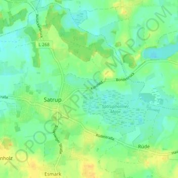 Mapa topográfico Kohlfeld, altitud, relieve