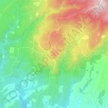 Mapa topográfico Sant'Angelo in Colle, altitud, relieve