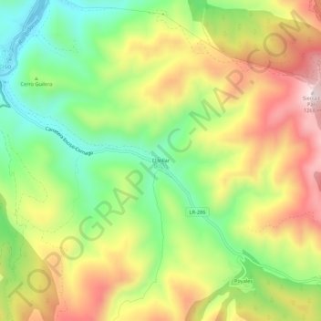 Mapa topográfico El Villar, altitud, relieve