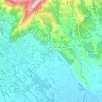 Mapa topográfico Anzano, altitud, relieve