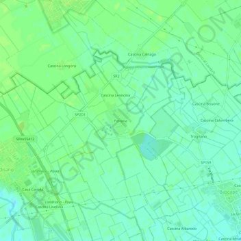 Mapa topográfico Pairana, altitud, relieve