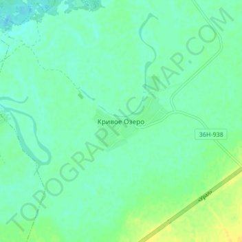 Mapa topográfico Кривое Озеро, altitud, relieve
