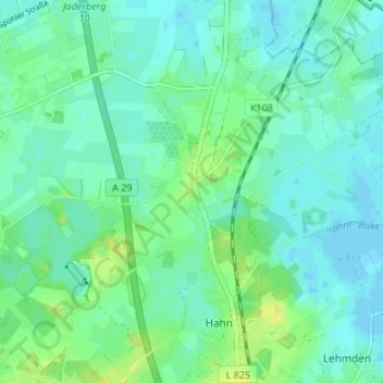 Mapa topográfico Bekhausen, altitud, relieve